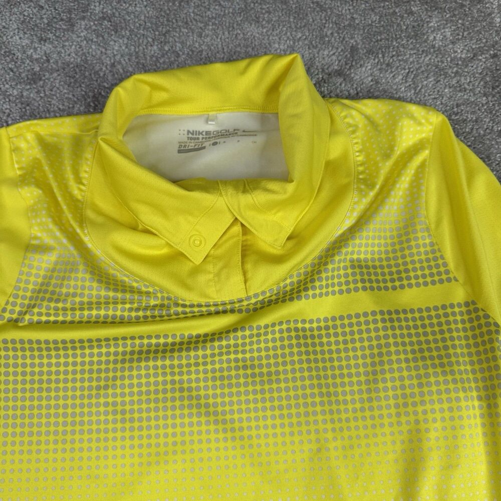 Nike Golf Shirt Women’s Small Yellow Dri Fit Short Sleeve Performance Polo